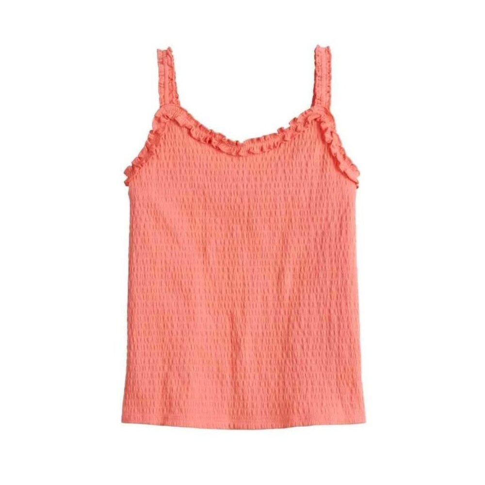 NEW Girls SO Ruffle Strap Textured Tank Top
